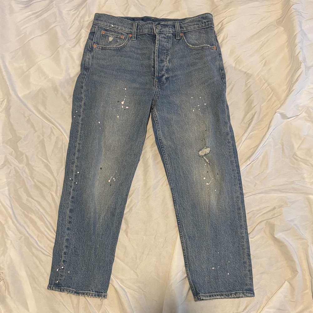 GAP Women's Cheeky Straight Distressed Ankle Jeans